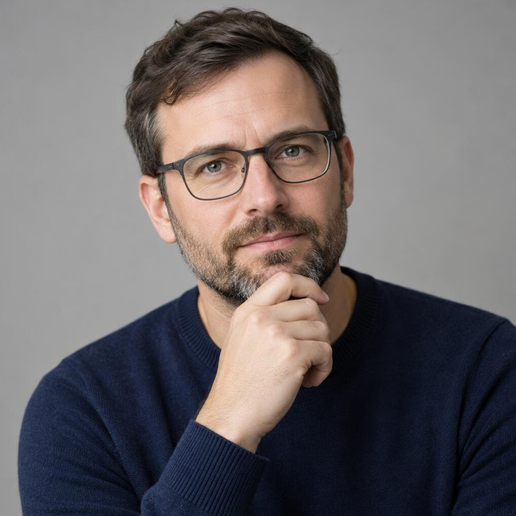 Portrait of a bearded man in a casual shirt